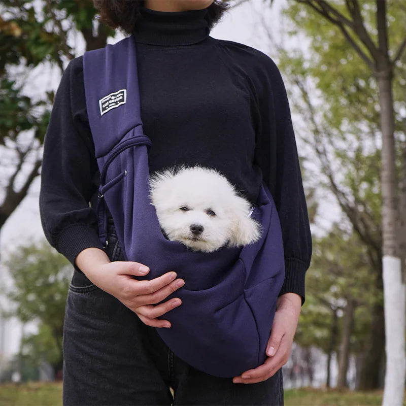 Portable Hands-Free Pet Chest Bag Outdoor Oxford Pet Carrier with Print Pattern Travel Shoulder and Pocket for Cat and Dog