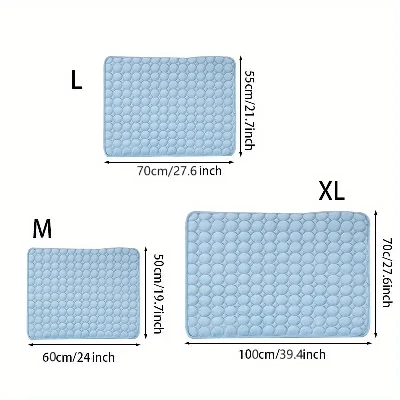 Bestseller Summer Pet Cooling Mat Ice Silk Breathable Soft Comfortable Washable NonSlip Dog Cool Pad for Small Medium Large Pets