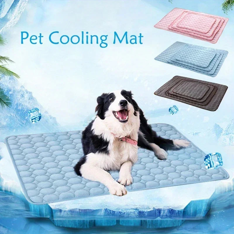 Bestseller Summer Pet Cooling Mat Ice Silk Breathable Soft Comfortable Washable NonSlip Dog Cool Pad for Small Medium Large Pets