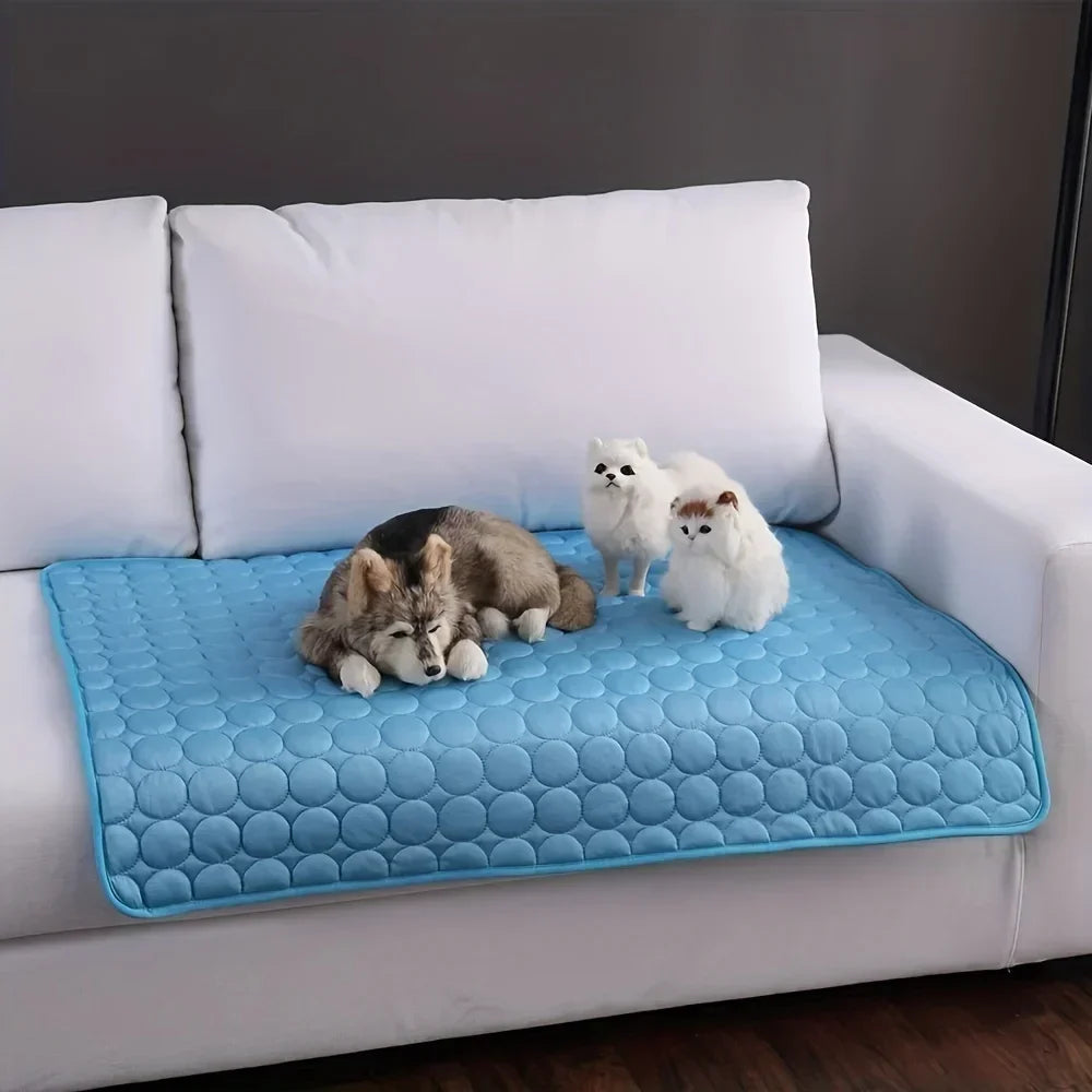 Bestseller Summer Pet Cooling Mat Ice Silk Breathable Soft Comfortable Washable NonSlip Dog Cool Pad for Small Medium Large Pets