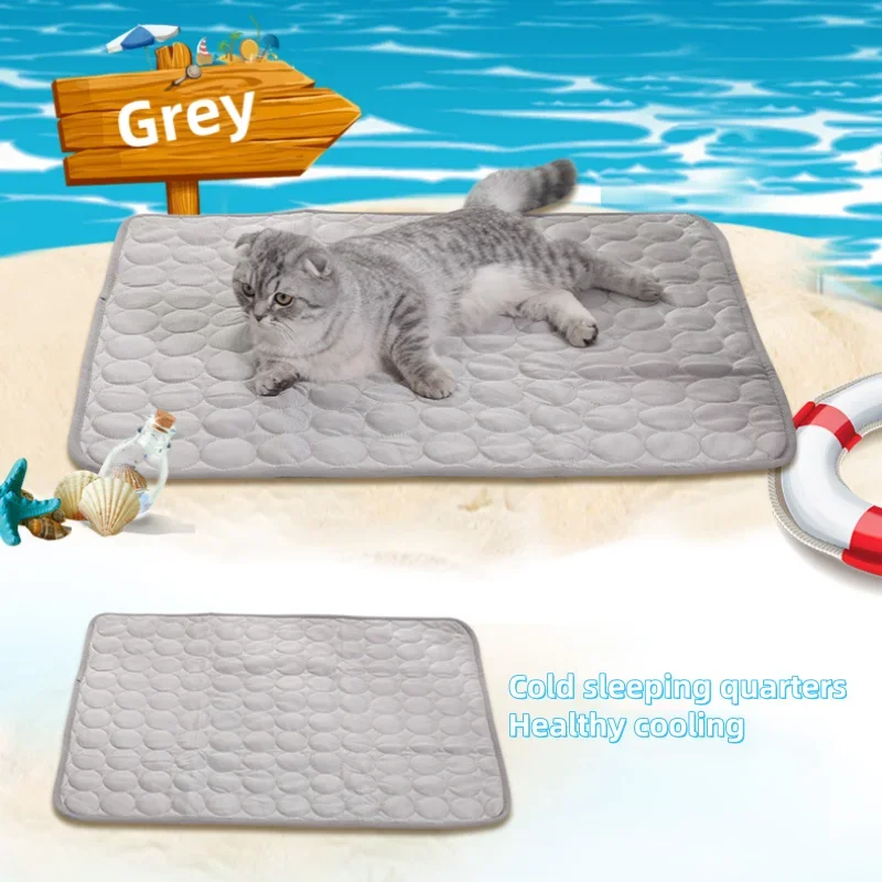 Bestseller Summer Pet Cooling Mat Ice Silk Breathable Soft Comfortable Washable NonSlip Dog Cool Pad for Small Medium Large Pets