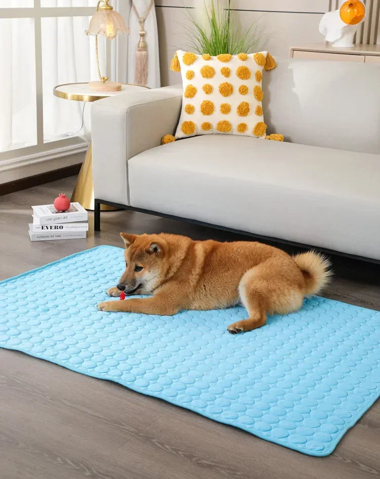 Bestseller Summer Pet Cooling Mat Ice Silk Breathable Soft Comfortable Washable NonSlip Dog Cool Pad for Small Medium Large Pets