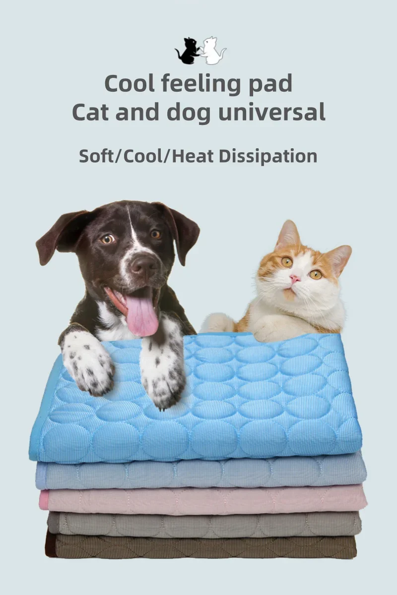 Bestseller Summer Pet Cooling Mat Ice Silk Breathable Soft Comfortable Washable NonSlip Dog Cool Pad for Small Medium Large Pets