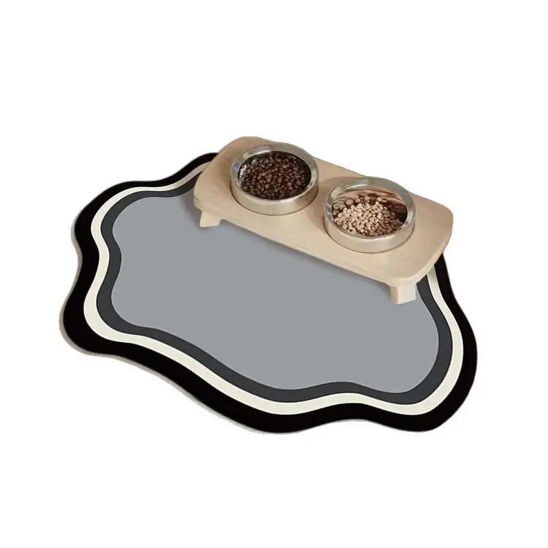 Small Fresh Cloud Style Pet Cat and Dog Diatomaceous Earth Feeding Mat/ Dirt Resistant and Splash Proof Cat and Dog Floor Mat