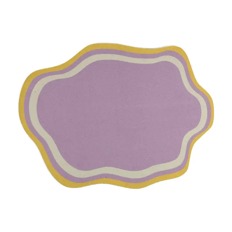 Small Fresh Cloud Style Pet Cat and Dog Diatomaceous Earth Feeding Mat/ Dirt Resistant and Splash Proof Cat and Dog Floor Mat