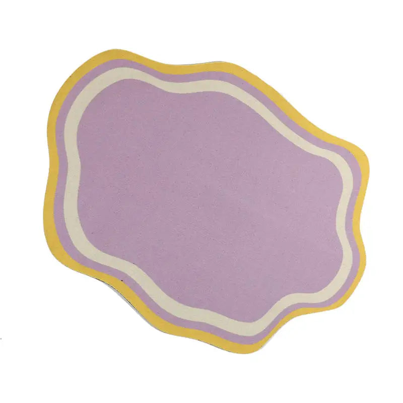 Small Fresh Cloud Style Pet Cat and Dog Diatomaceous Earth Feeding Mat/ Dirt Resistant and Splash Proof Cat and Dog Floor Mat