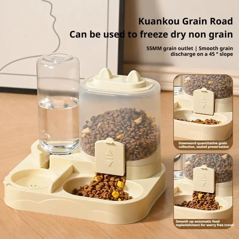 Automatic Cat Feeder And Waterer All-in-One Pet Food Water Dispenser Large Capacity Food Storage Dispenser Pet Supplies