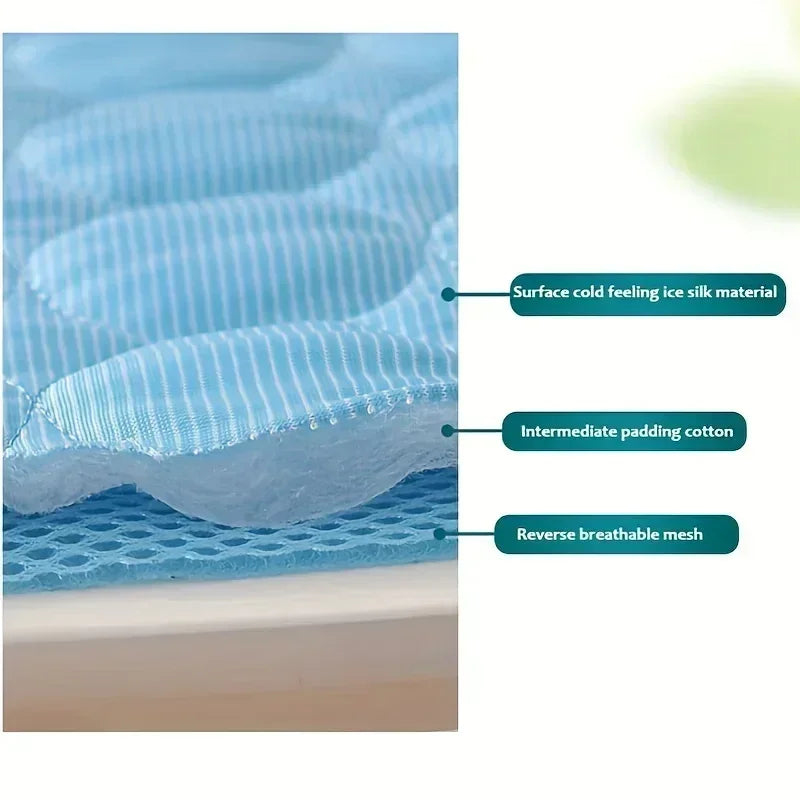 Bestseller Summer Pet Cooling Mat Ice Silk Breathable Soft Comfortable Washable NonSlip Dog Cool Pad for Small Medium Large Pets